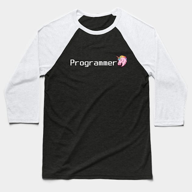 Programmer - Unicorn Baseball T-Shirt by mangobanana